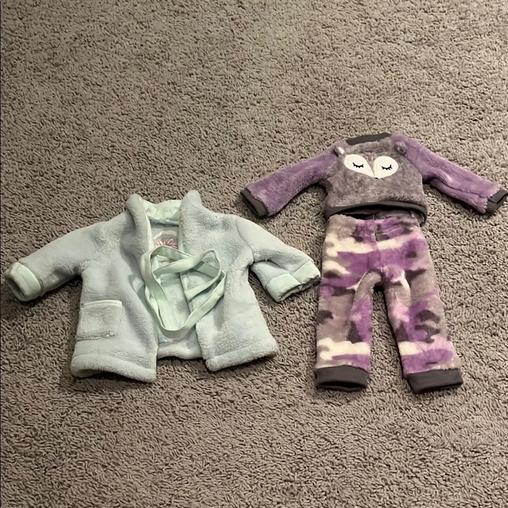 American Girl Cozy Doll Outfit - Light Blue and Purple